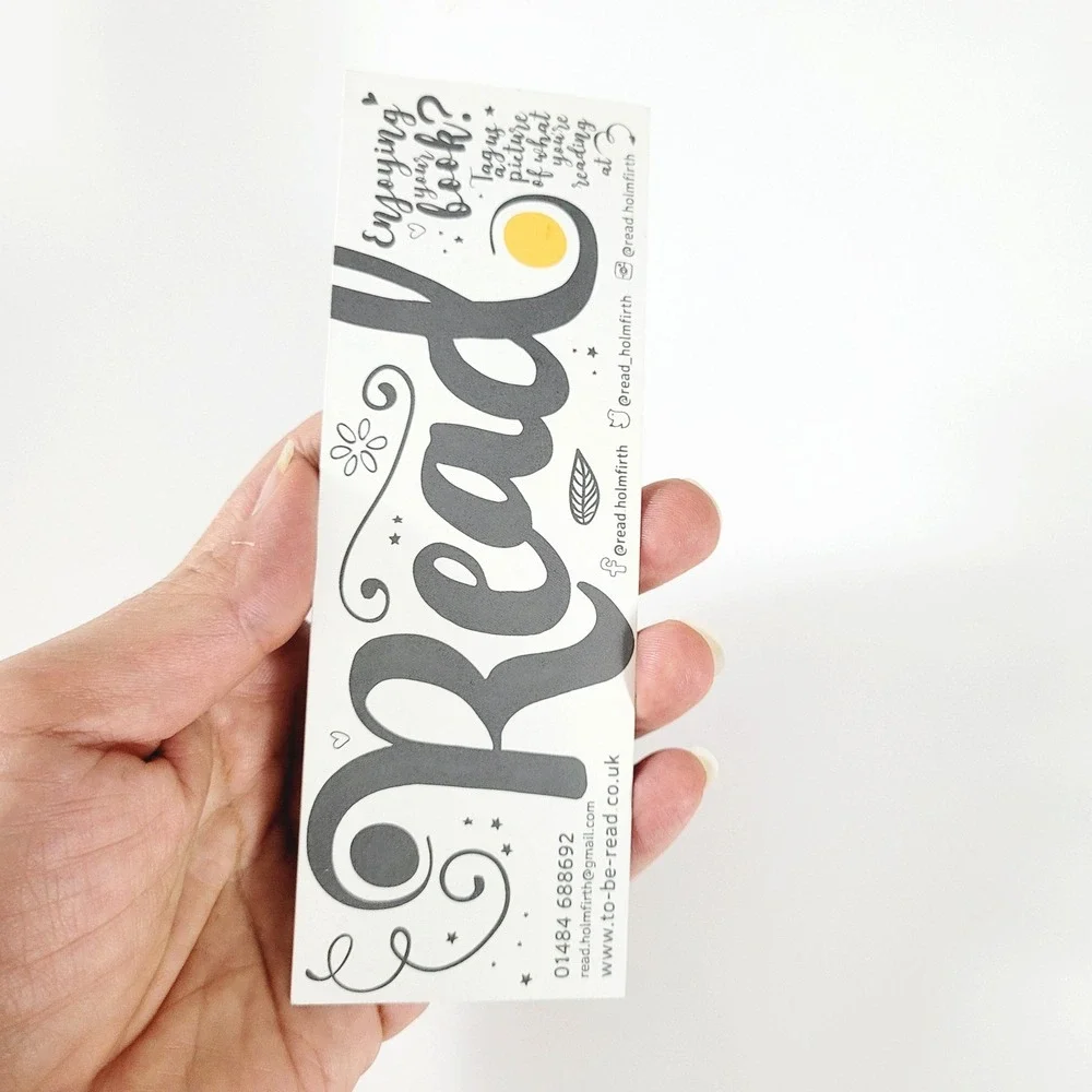 2019 READ paperboard Bookmark promotional bookstore bookshop promo- Holmfirth UK
